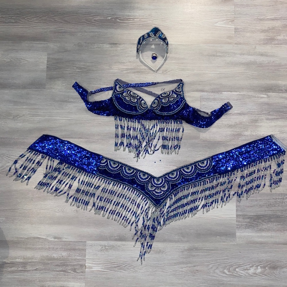 NWOT blue and silver Brazilian Samba Outfit